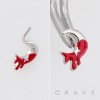 CZ BLOODY MOON BLEEEDING 316L SURGICAL STEEL L-SHAPE NOSE RING